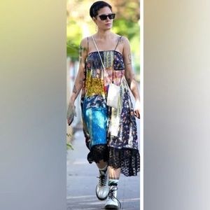 KIMCHI Blue Mae Patchwork Midi Dress Size XS